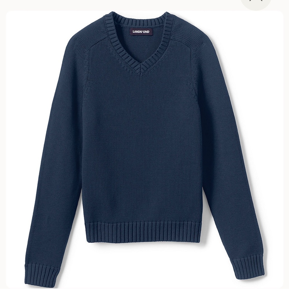 Land’s End Boys Navy Blue V-Neck Sweater| Size: M 5/6